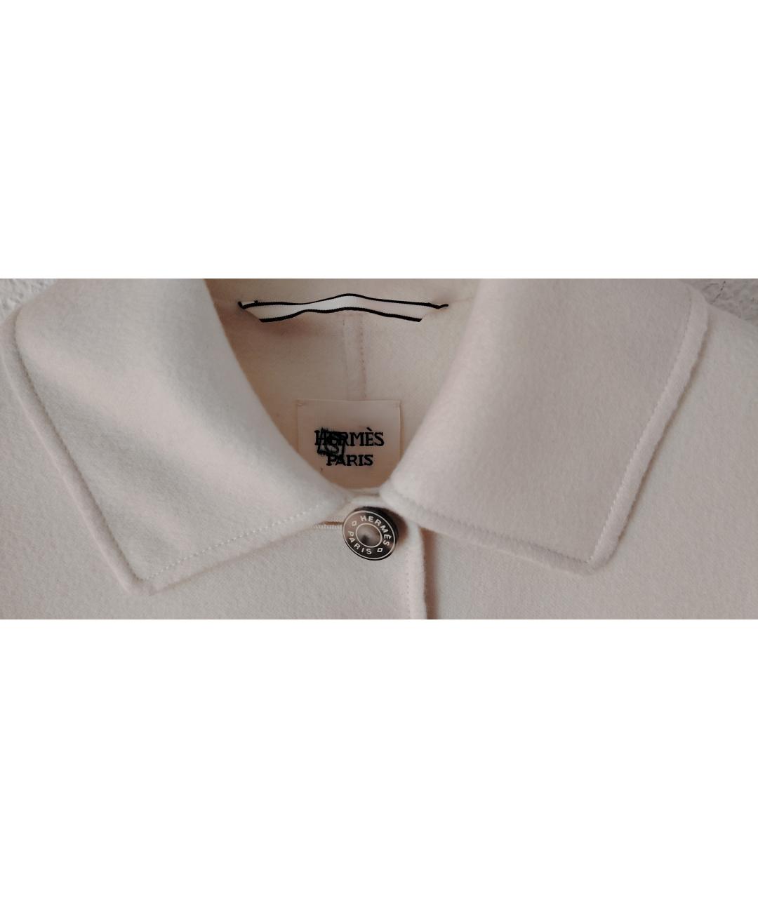 HERMES Белое кашемировое пальто, фото 4
