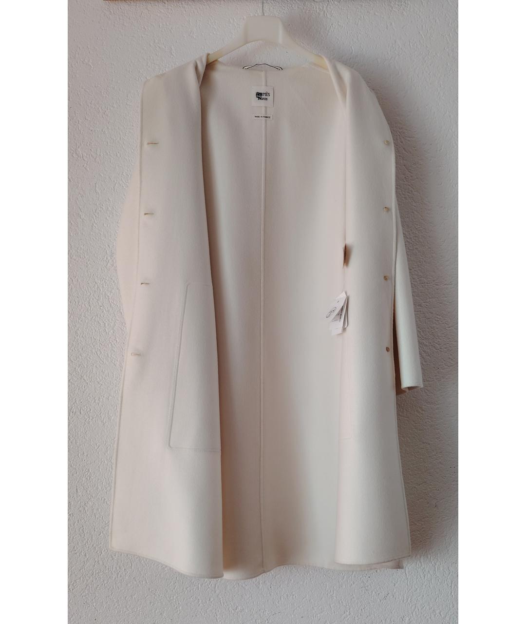 HERMES Белое кашемировое пальто, фото 7