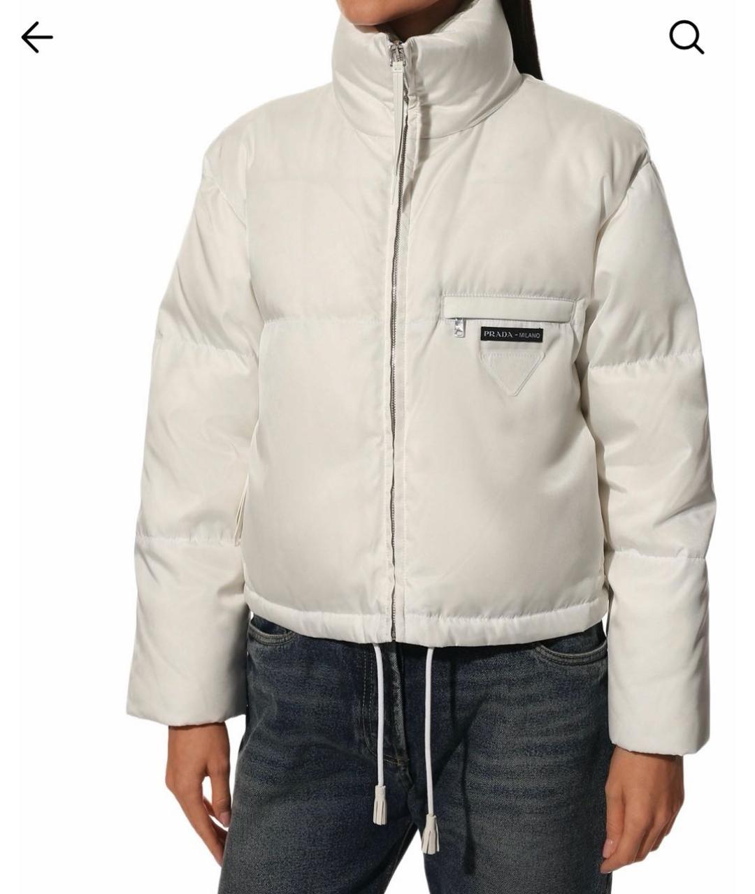 PRADA Белый полиамидовый пуховик, фото 8