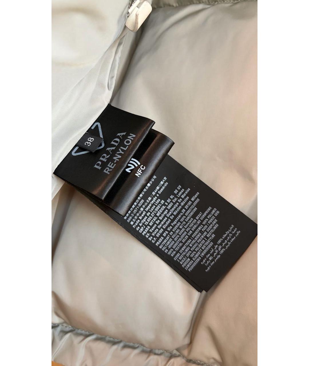 PRADA Белый полиамидовый пуховик, фото 4