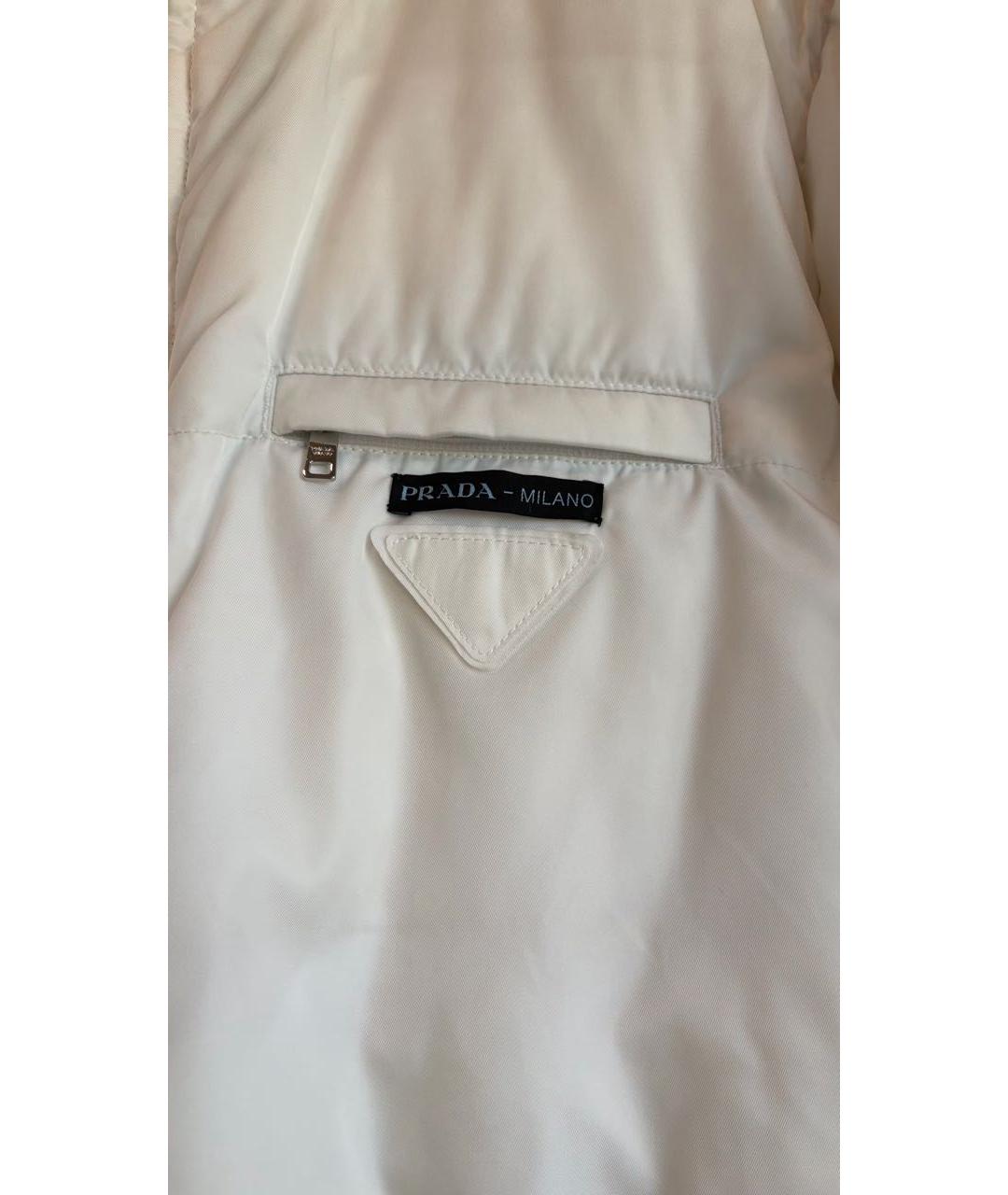 PRADA Белый полиамидовый пуховик, фото 5