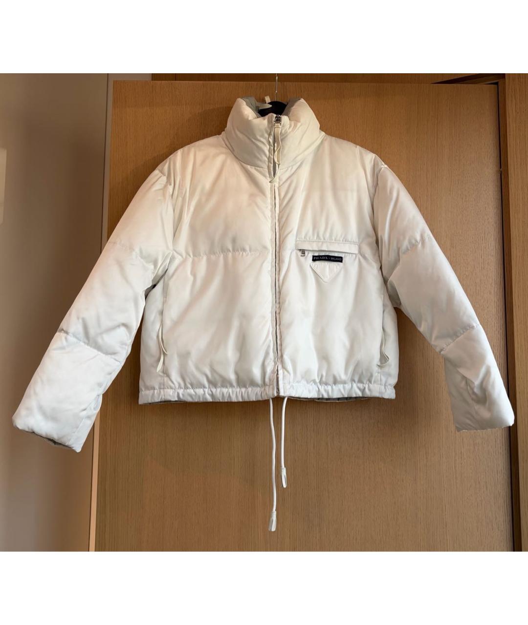 PRADA Белый полиамидовый пуховик, фото 9