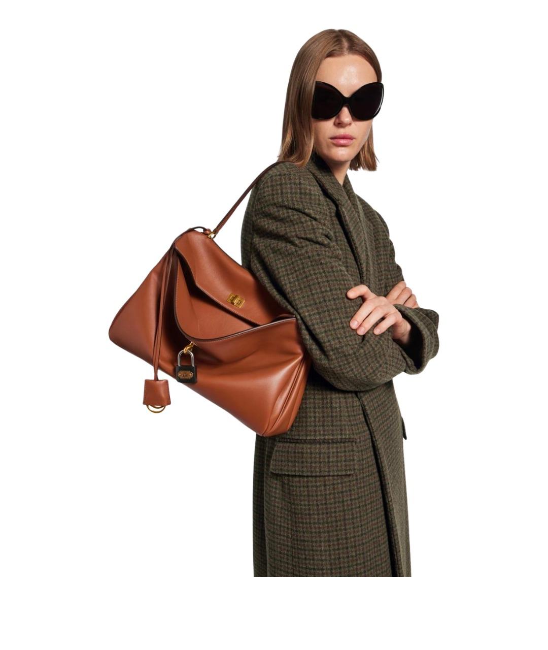 BALENCIAGA Коричневая кожаная сумка тоут, фото 4