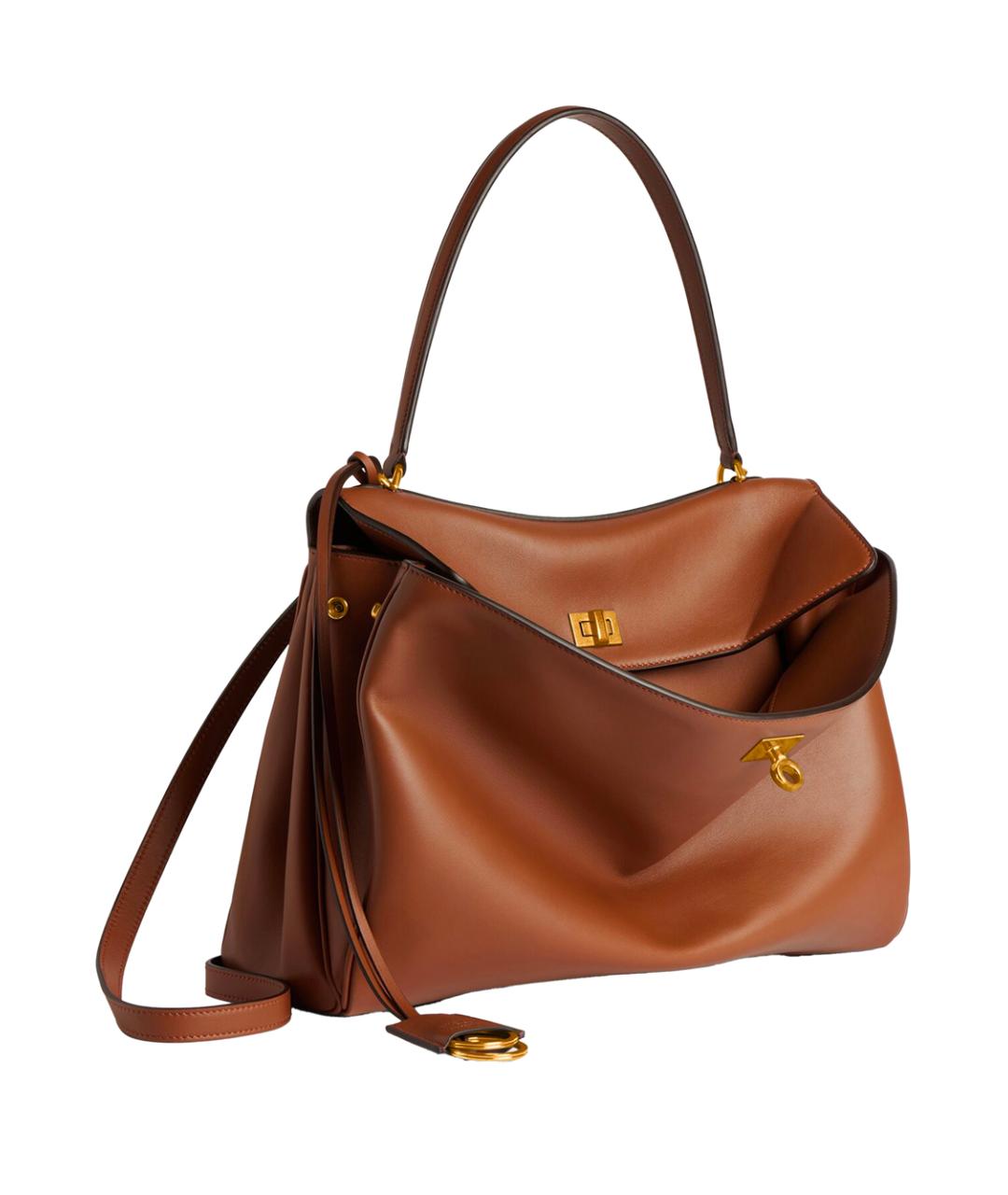 BALENCIAGA Коричневая кожаная сумка тоут, фото 3