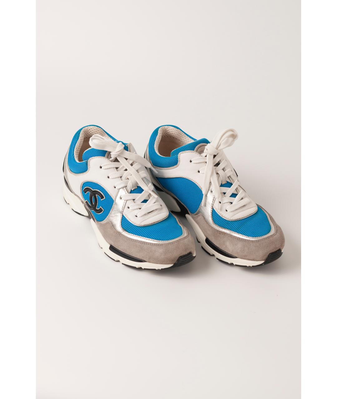 CHANEL Синие замшевые кроссовки, фото 2
