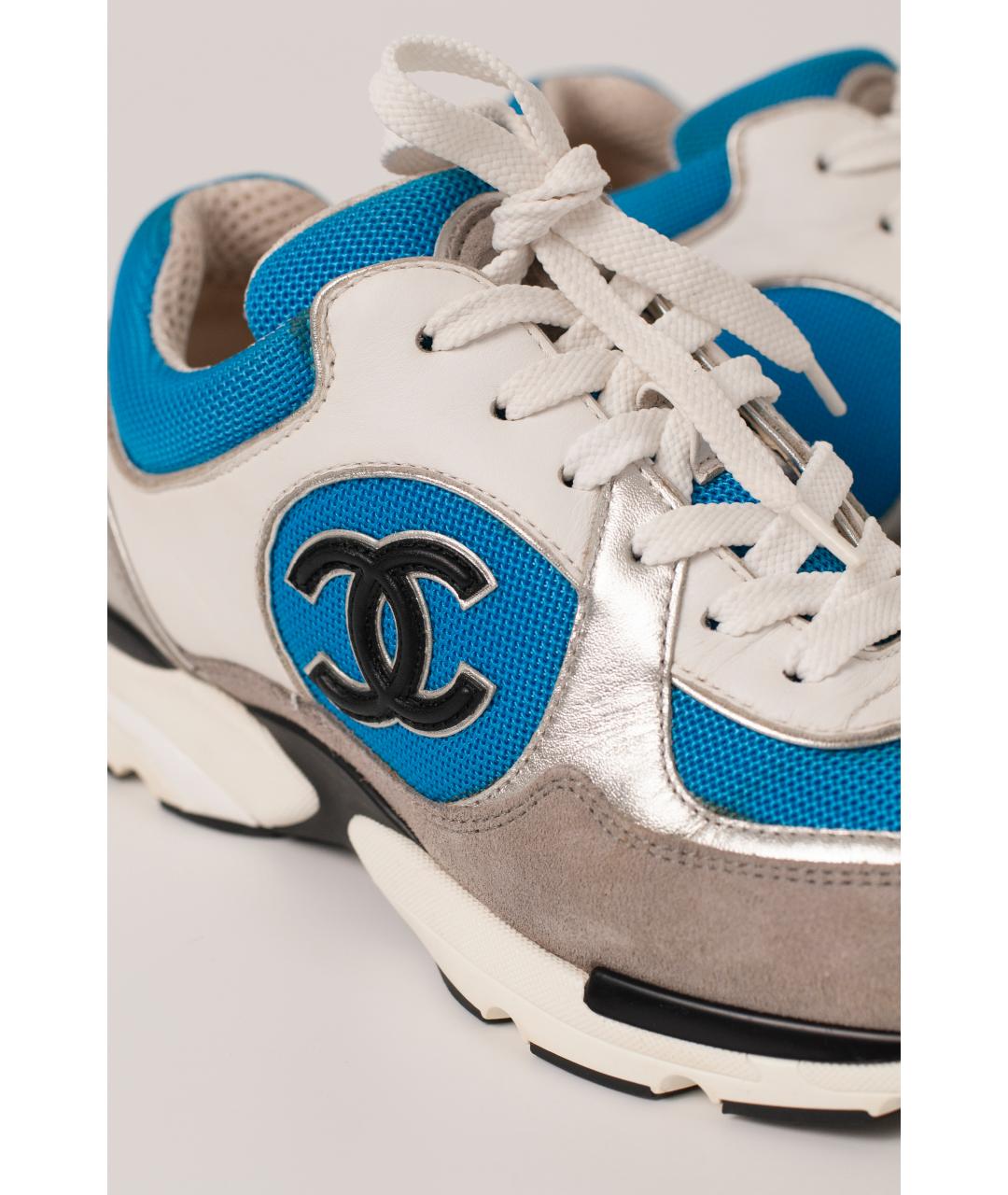 CHANEL Синие замшевые кроссовки, фото 6