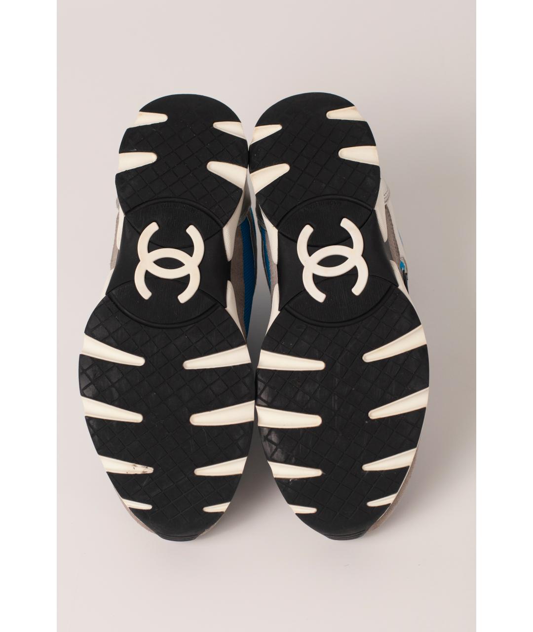 CHANEL Синие замшевые кроссовки, фото 5