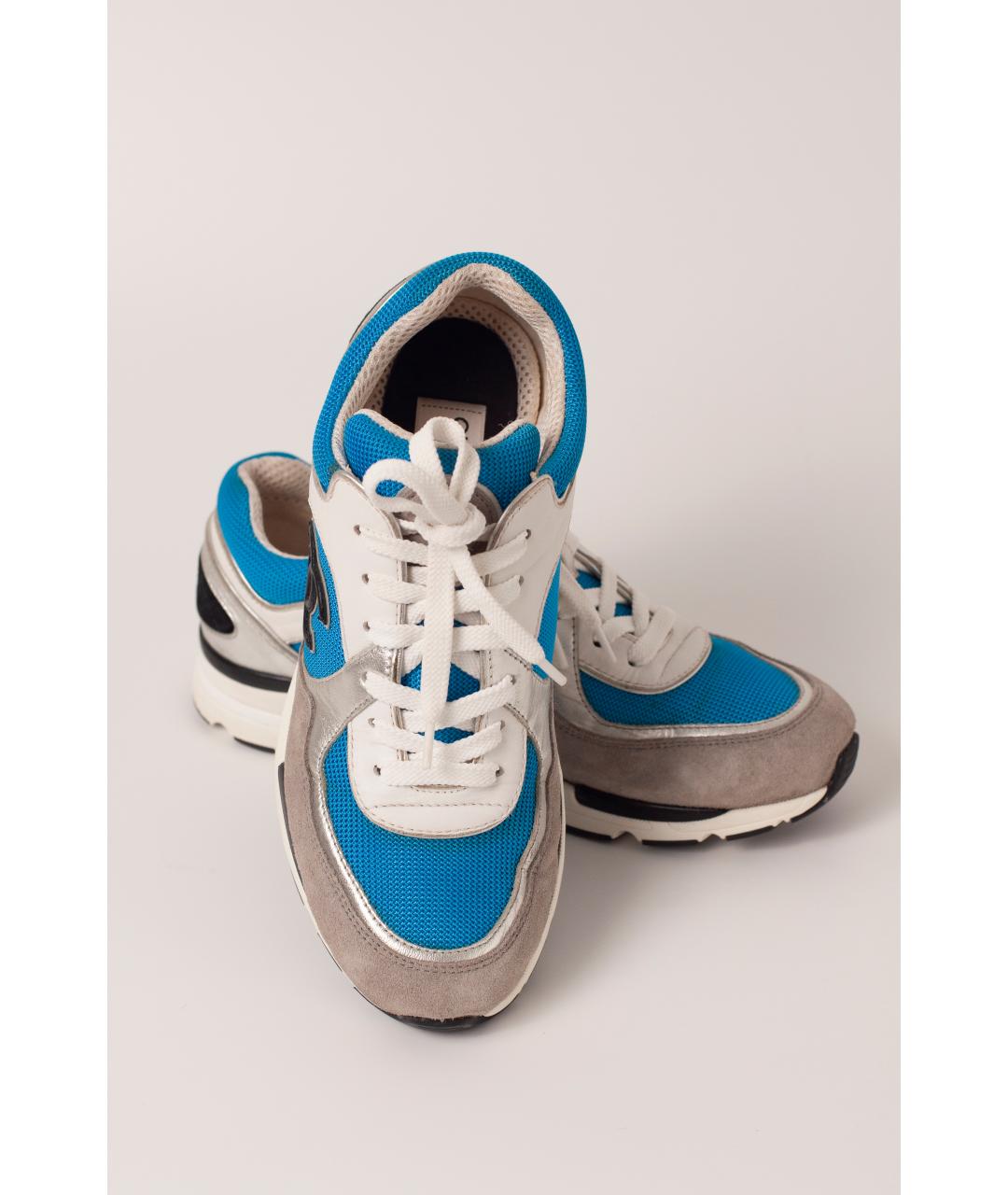 CHANEL Синие замшевые кроссовки, фото 8