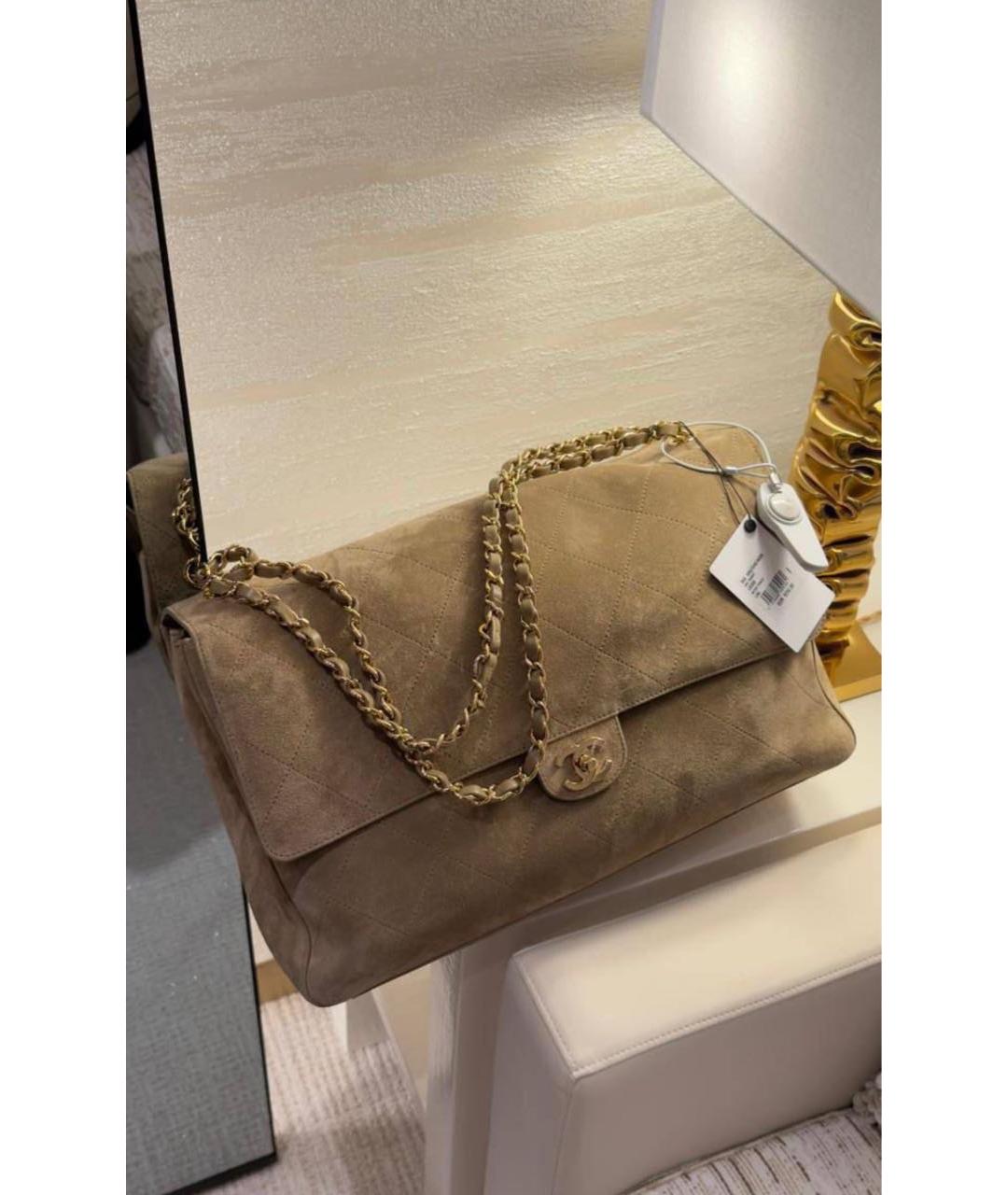 CHANEL Бежевая замшевая сумка через плечо, фото 2