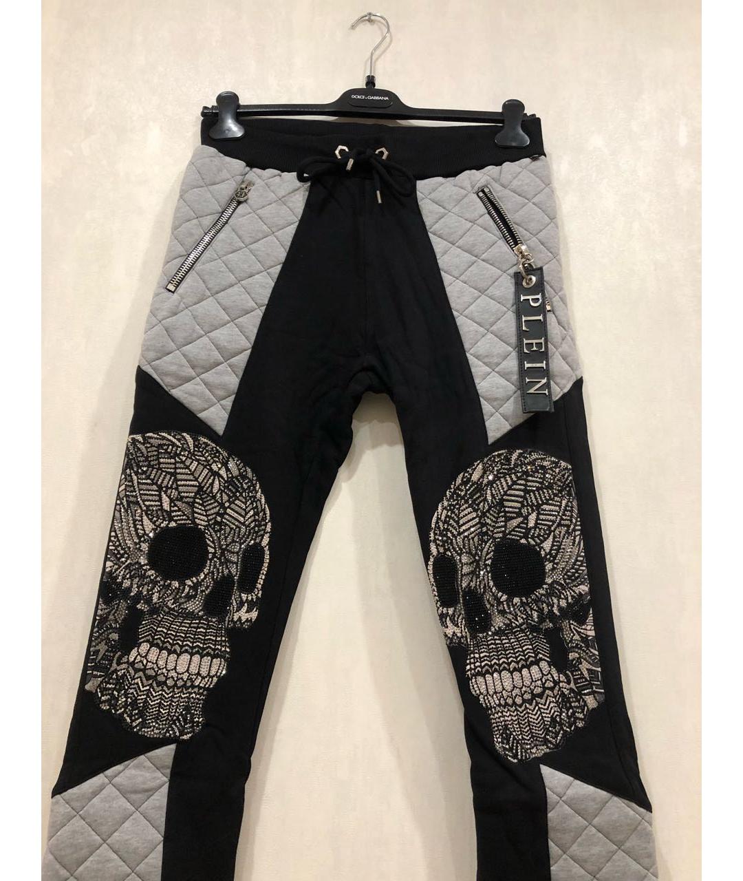 PHILIPP PLEIN Мульти хлопковые повседневные брюки, фото 2