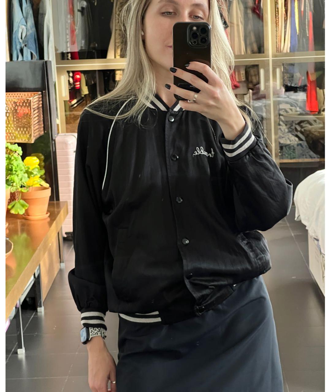 R13 Черный атласный жакет/пиджак, фото 4