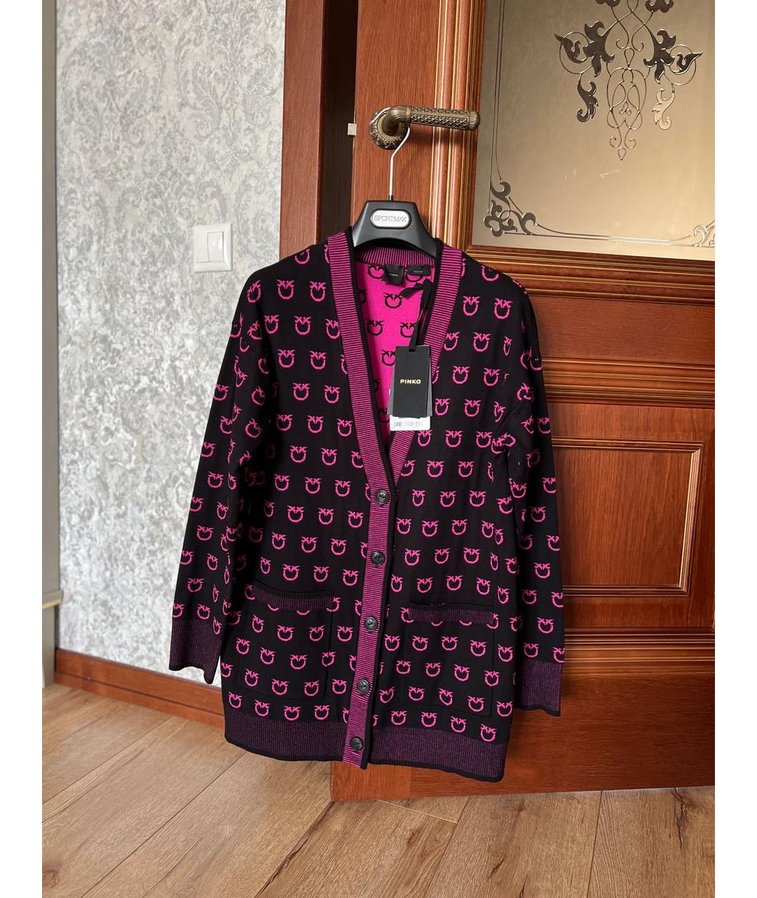 PINKO Черный вискозный кардиган, фото 4