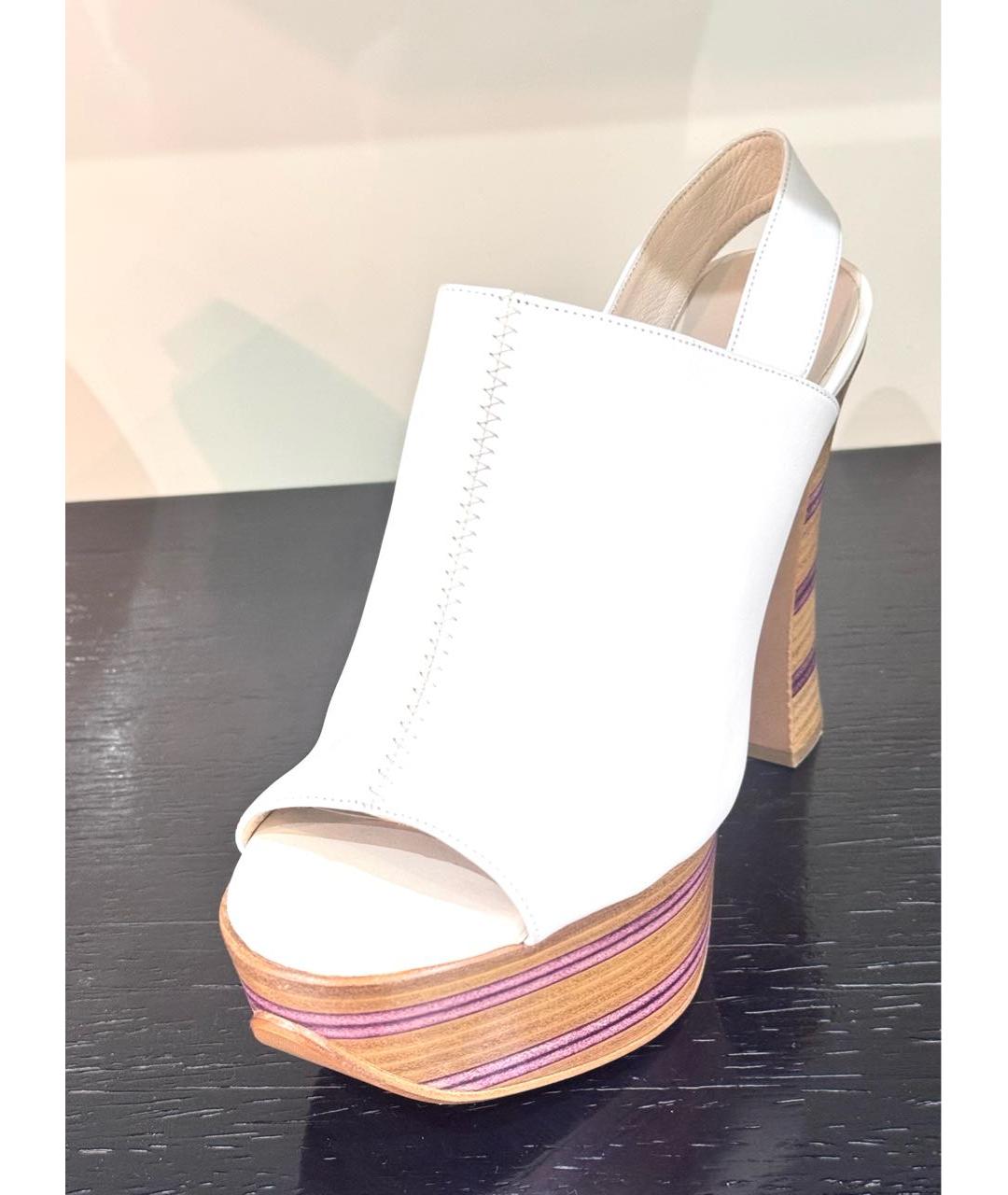 CHLOE Белые кожаные босоножки, фото 6