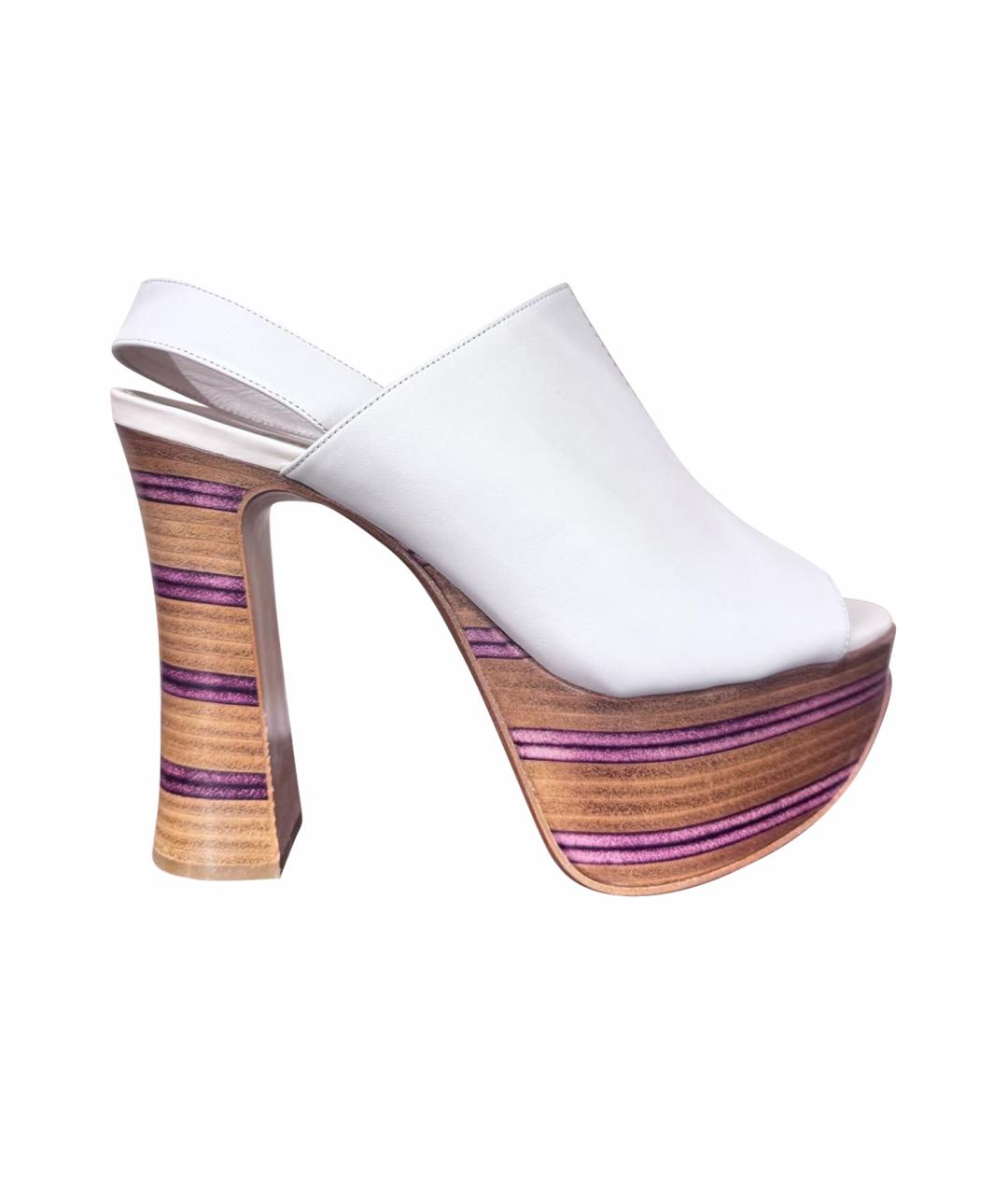 CHLOE Белые кожаные босоножки, фото 1