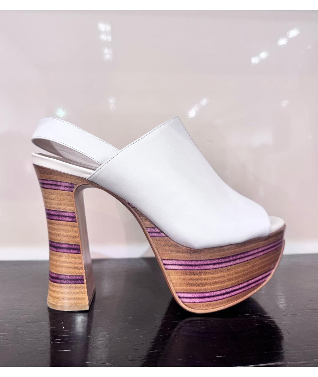 CHLOE Белые кожаные босоножки, фото 9