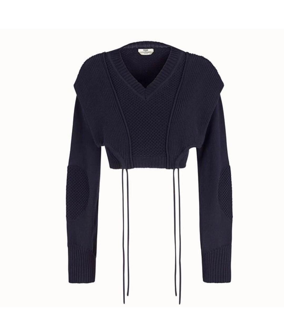 FENDI Темно-синий хлопковый джемпер / свитер, фото 6