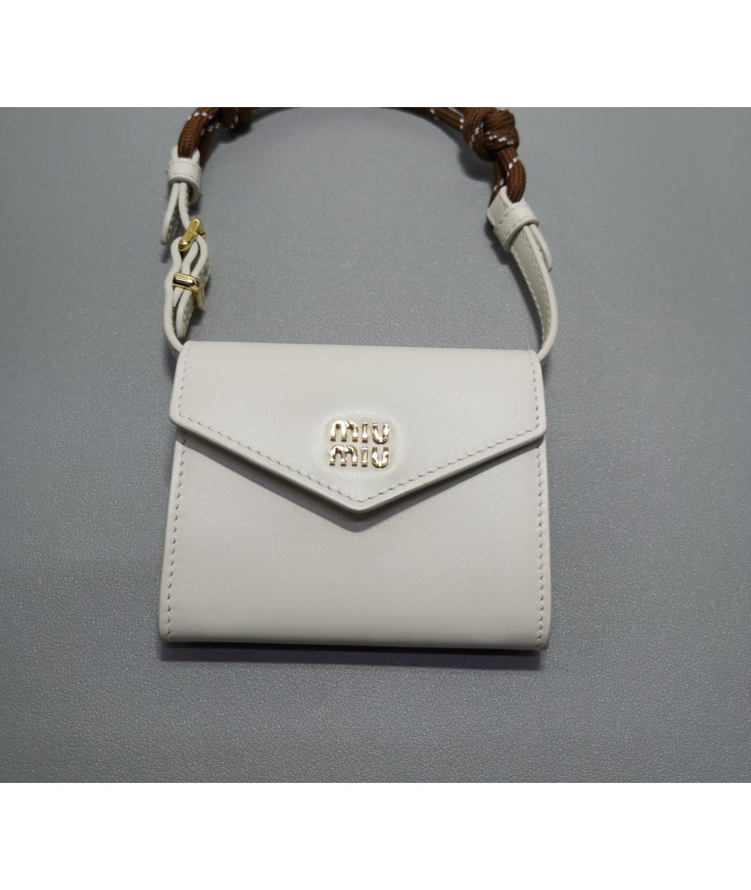 MIU MIU Белый кожаный кошелек, фото 9