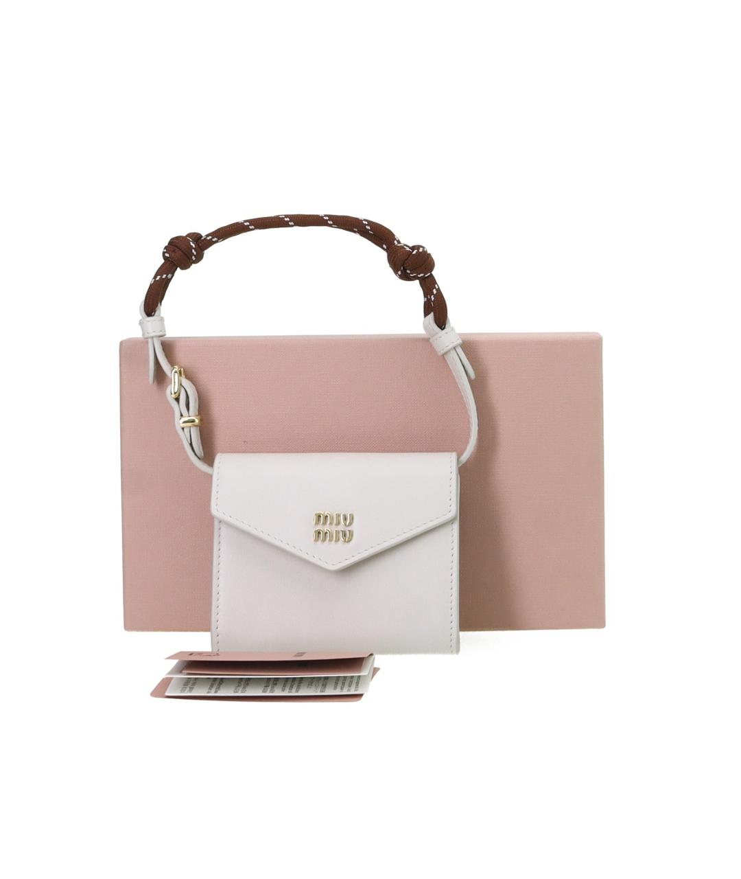 MIU MIU Белый кожаный кошелек, фото 5