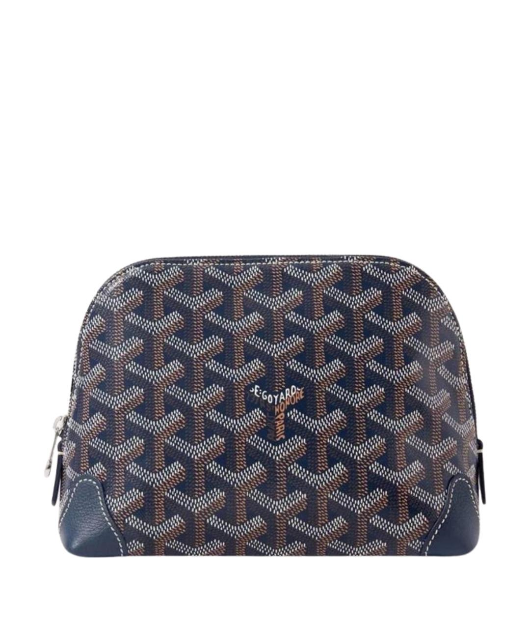 GOYARD Темно-синяя кожаная косметичка, фото 1