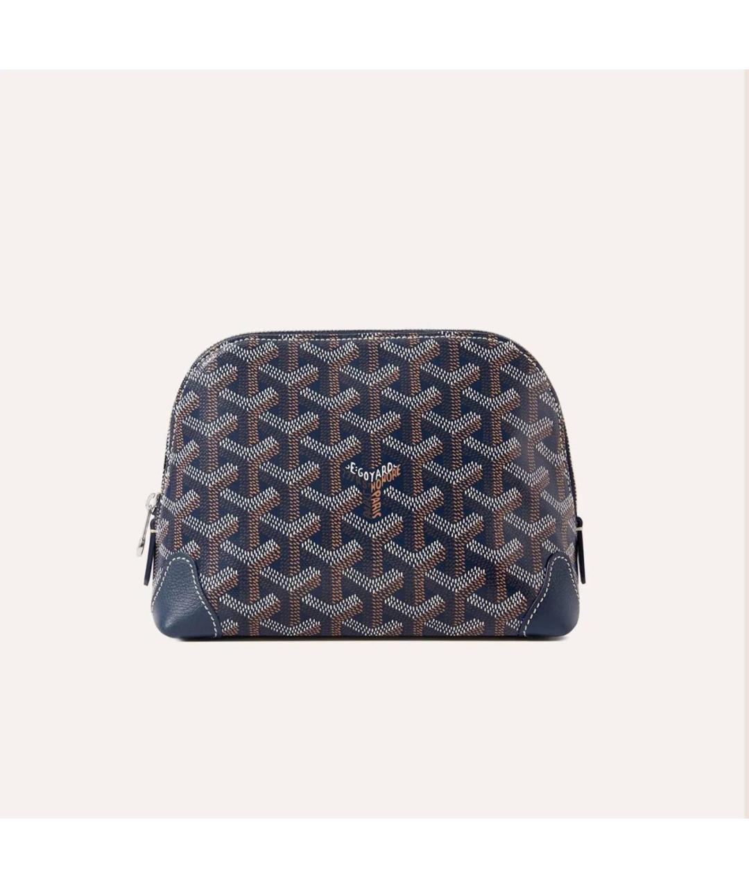 GOYARD Темно-синяя кожаная косметичка, фото 3