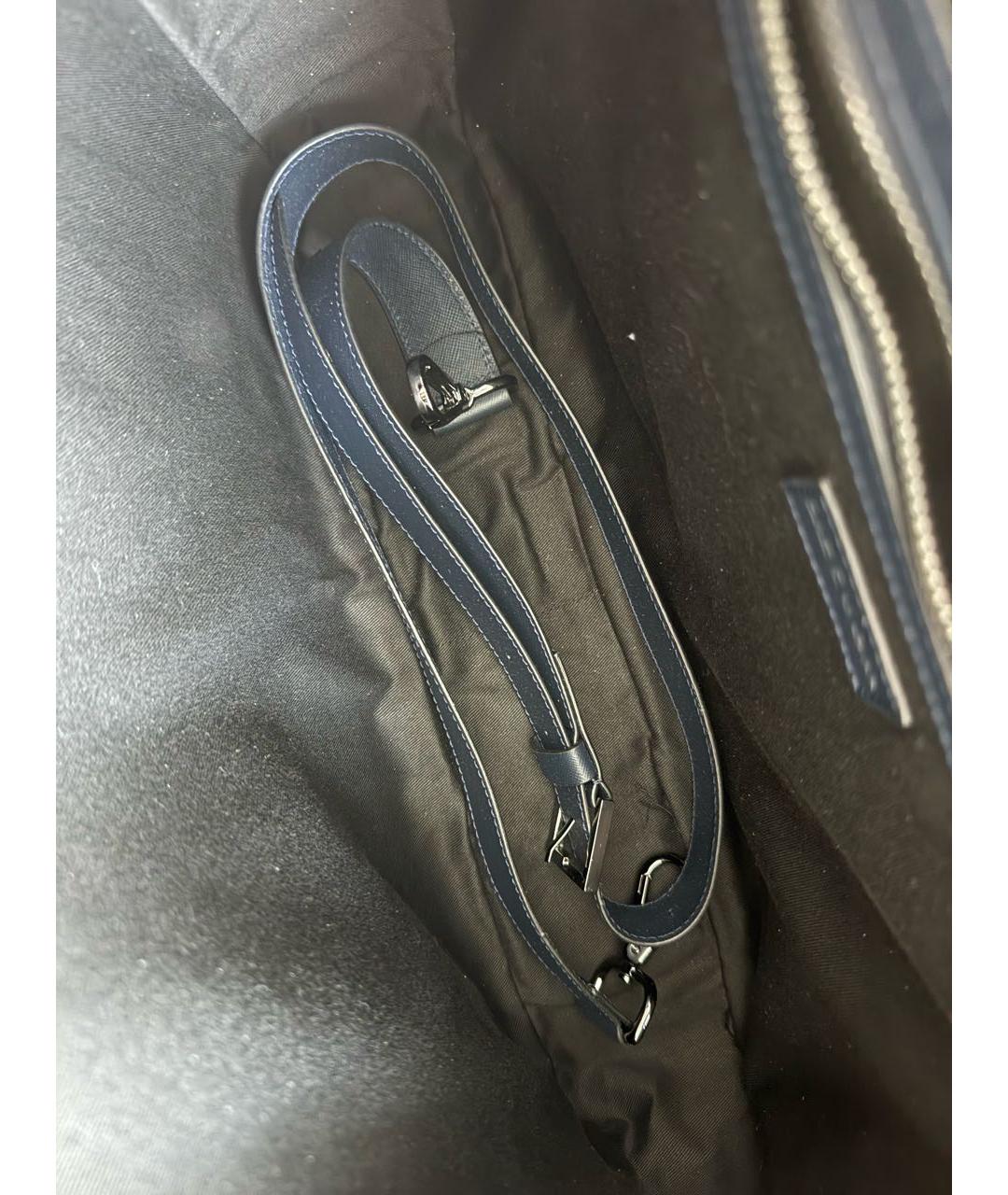 KITON Синий кожаный портфель, фото 4