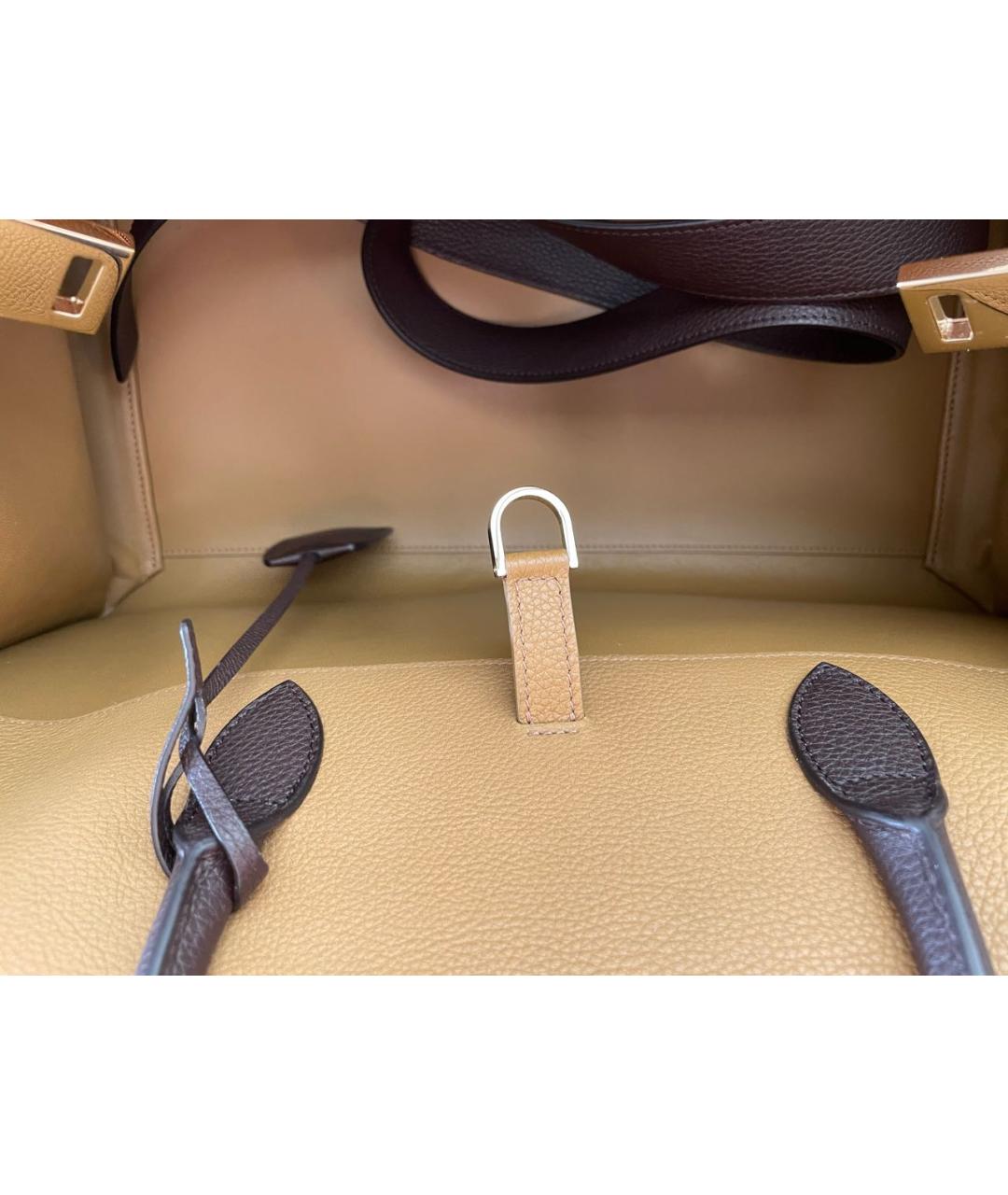 FERRAGAMO Коричневая кожаная сумка тоут, фото 6