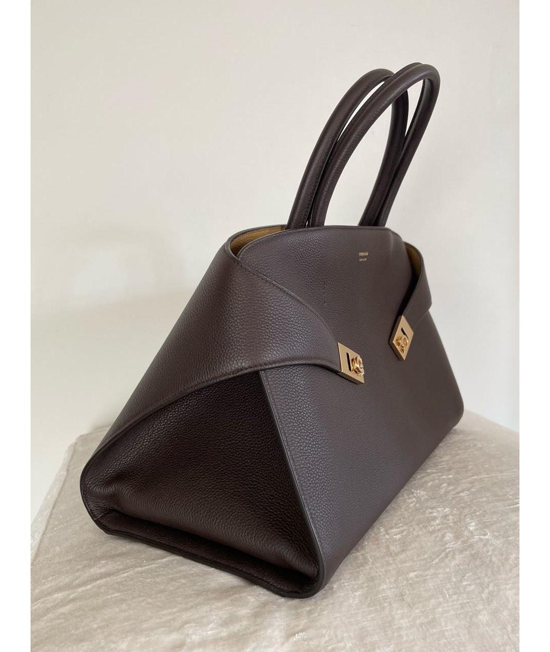 FERRAGAMO Коричневая кожаная сумка тоут, фото 2