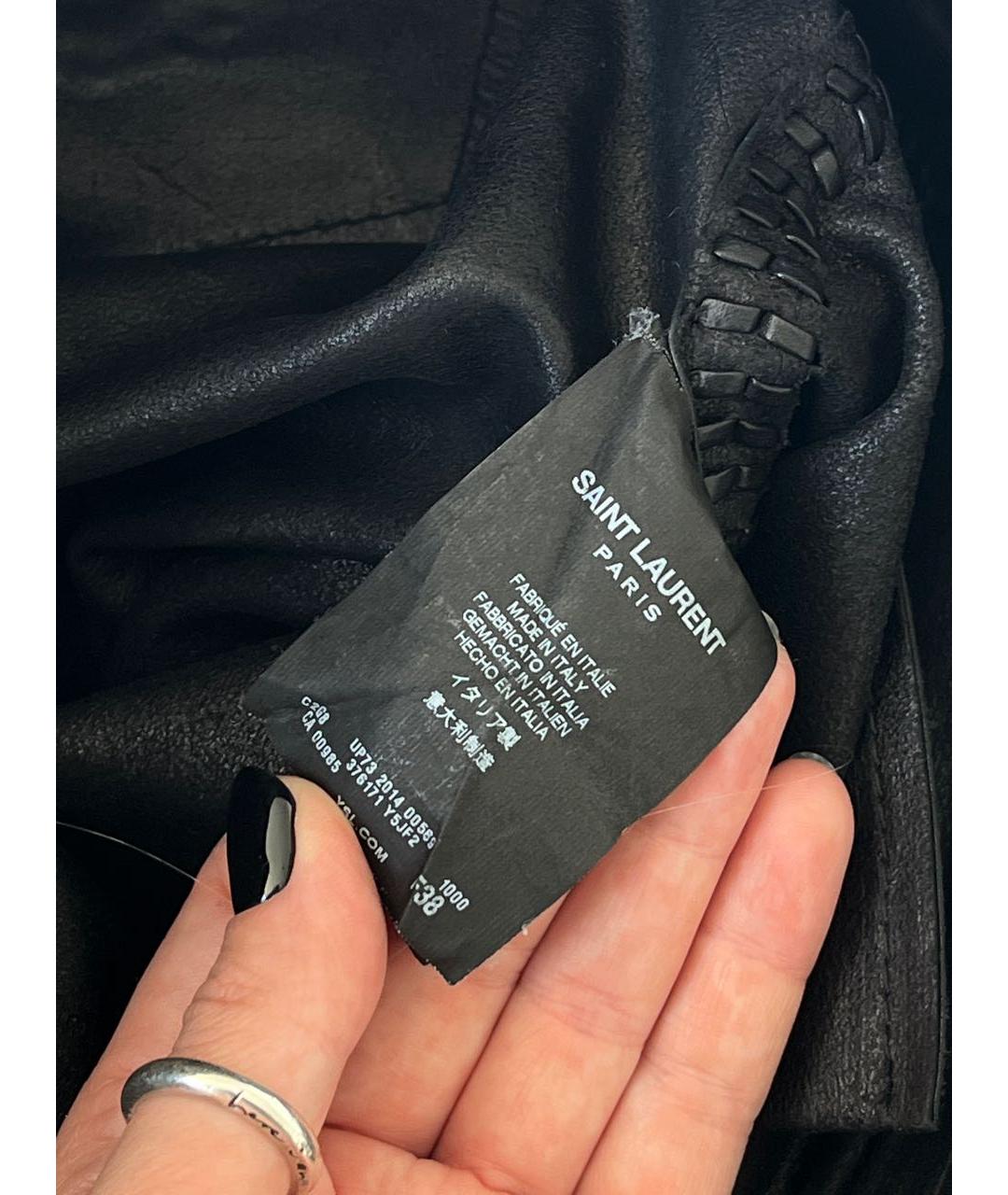 SAINT LAURENT Черные кожаные брюки узкие, фото 4