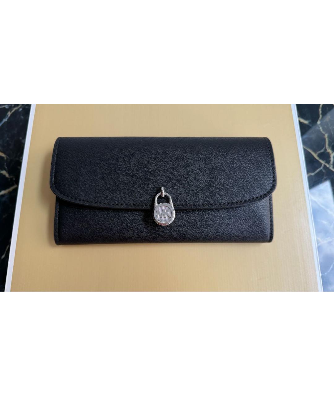 MICHAEL KORS Черный кожаный кошелек, фото 2