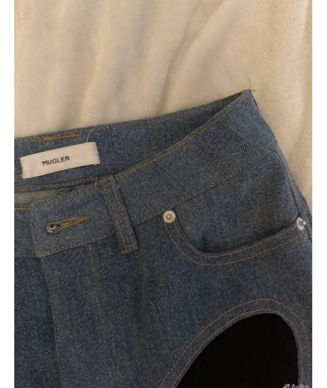 MUGLER Синие хлопковые джинсы слим, фото 3