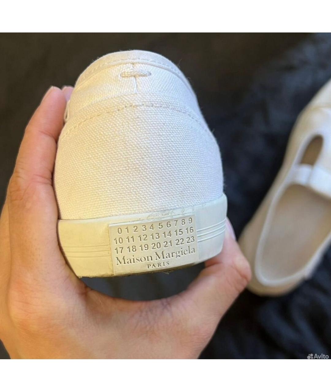 MAISON MARGIELA Белые текстильные кеды, фото 7