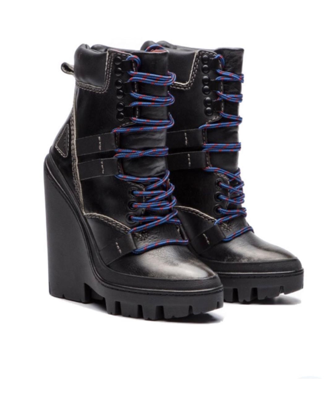 DIESEL Черные кожаные ботильоны, фото 2