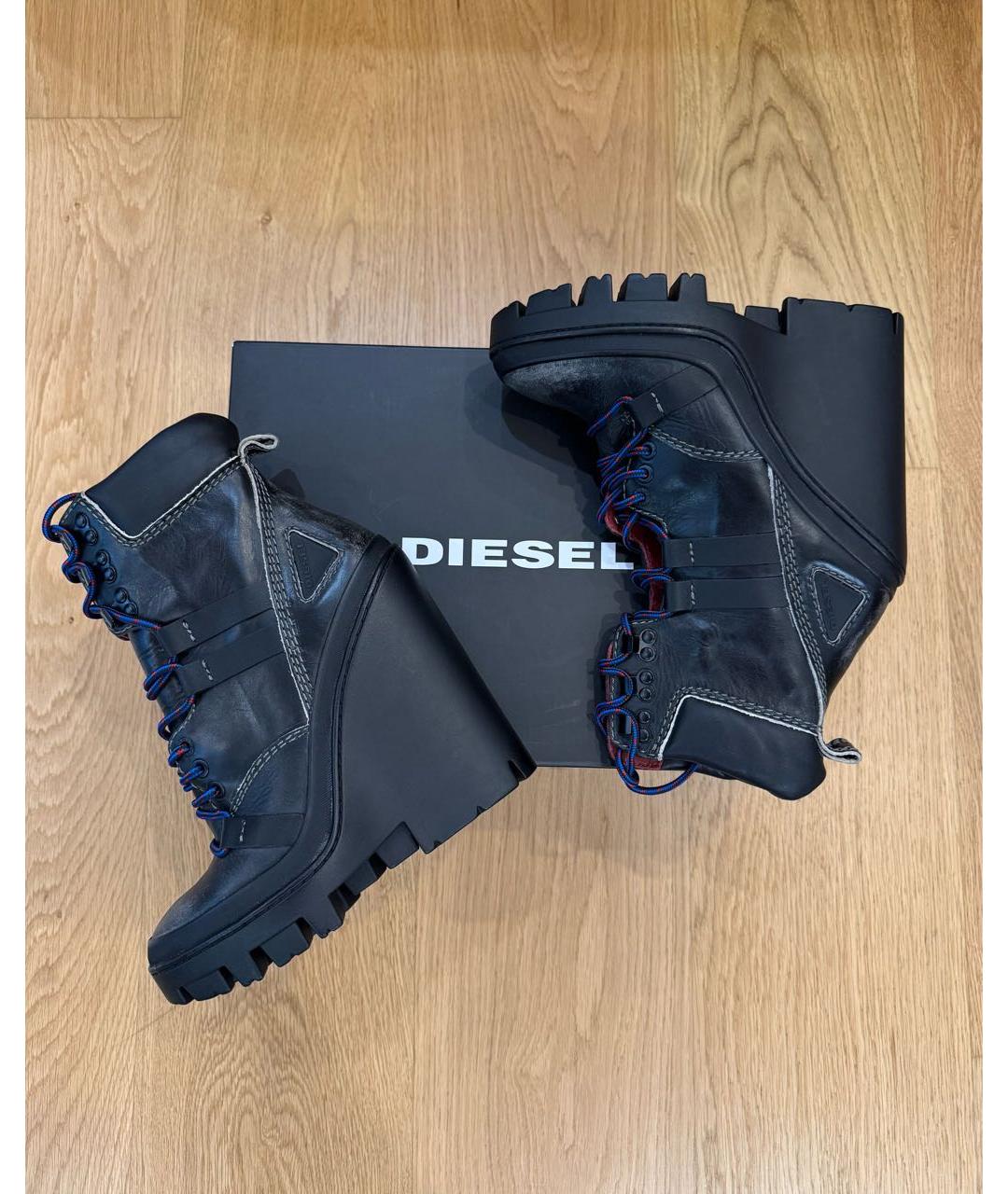 DIESEL Черные кожаные ботильоны, фото 8