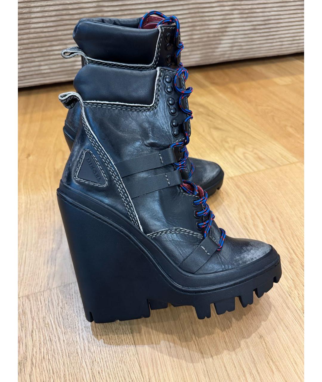 DIESEL Черные кожаные ботильоны, фото 5