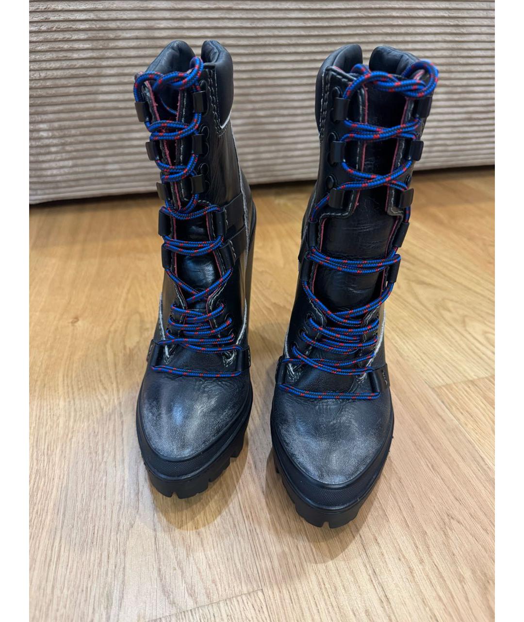 DIESEL Черные кожаные ботильоны, фото 3