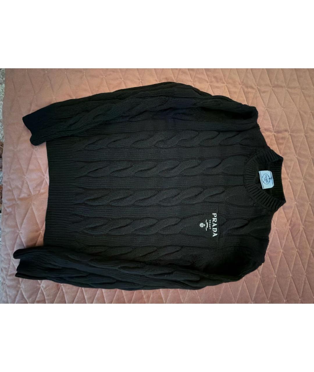 PRADA Черный шерстяной джемпер / свитер, фото 5