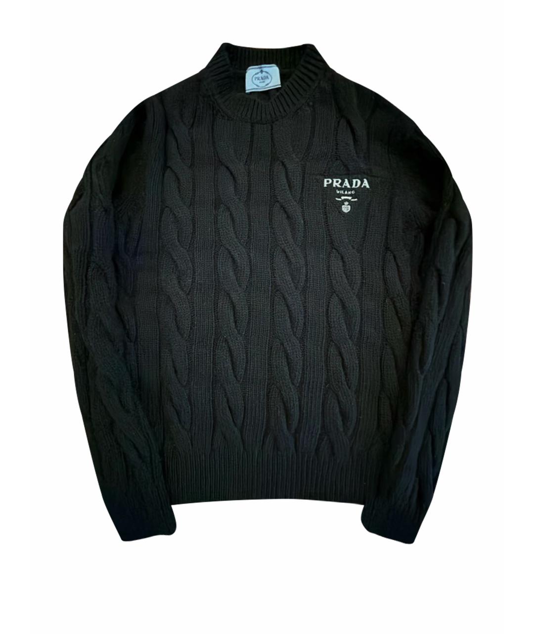 PRADA Черный шерстяной джемпер / свитер, фото 1