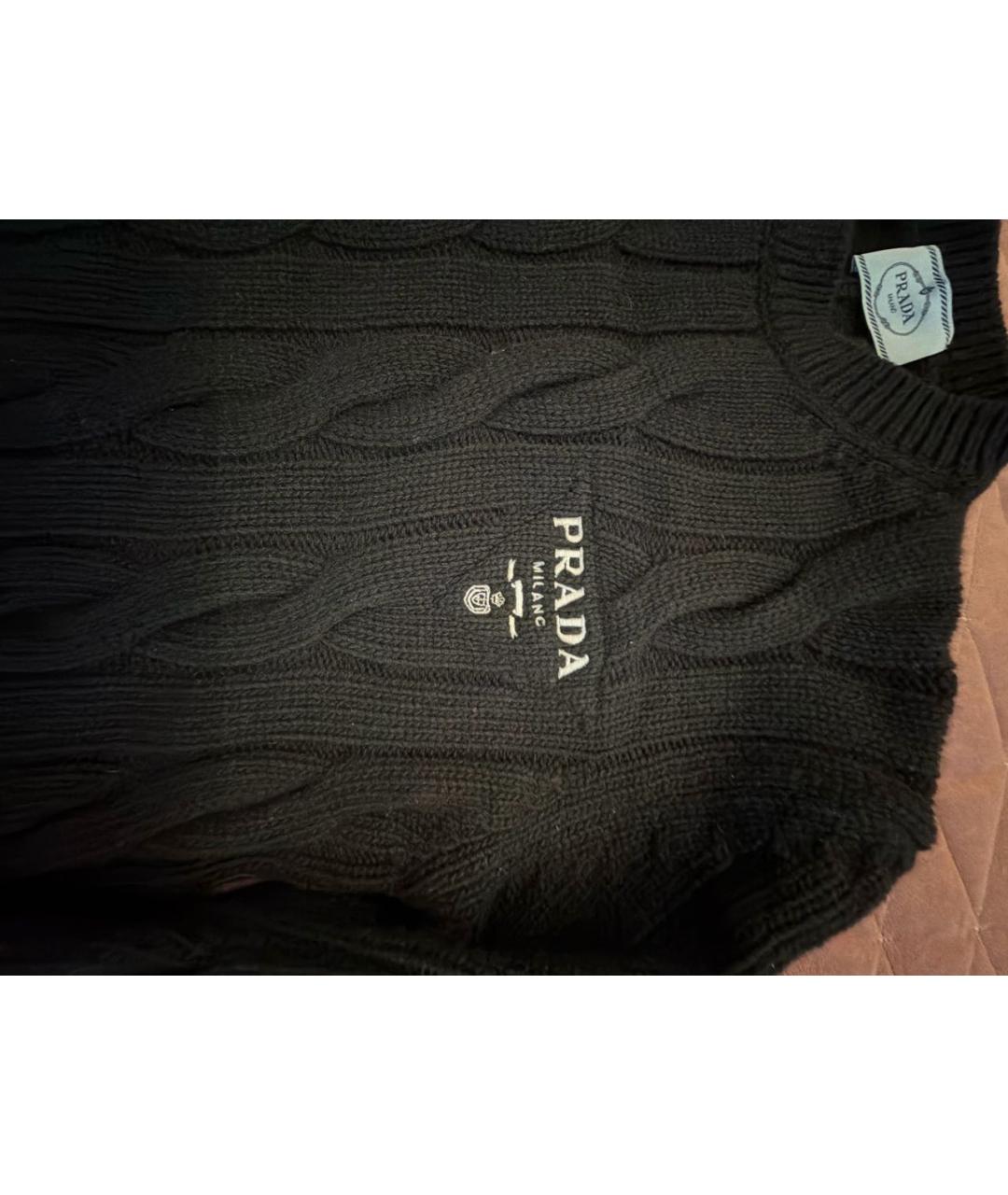 PRADA Черный шерстяной джемпер / свитер, фото 2