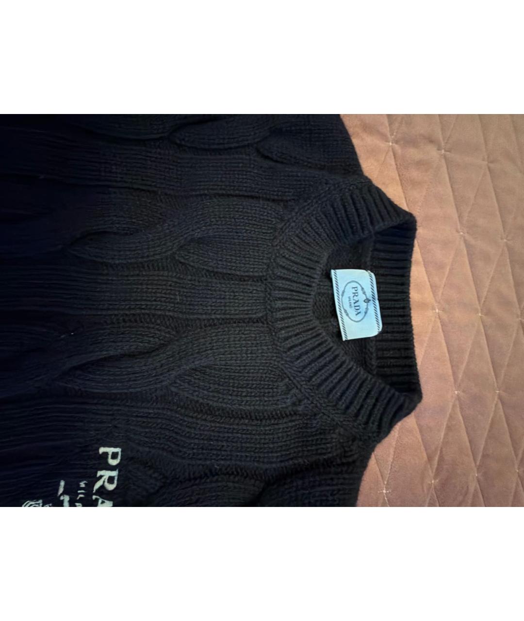 PRADA Черный шерстяной джемпер / свитер, фото 3