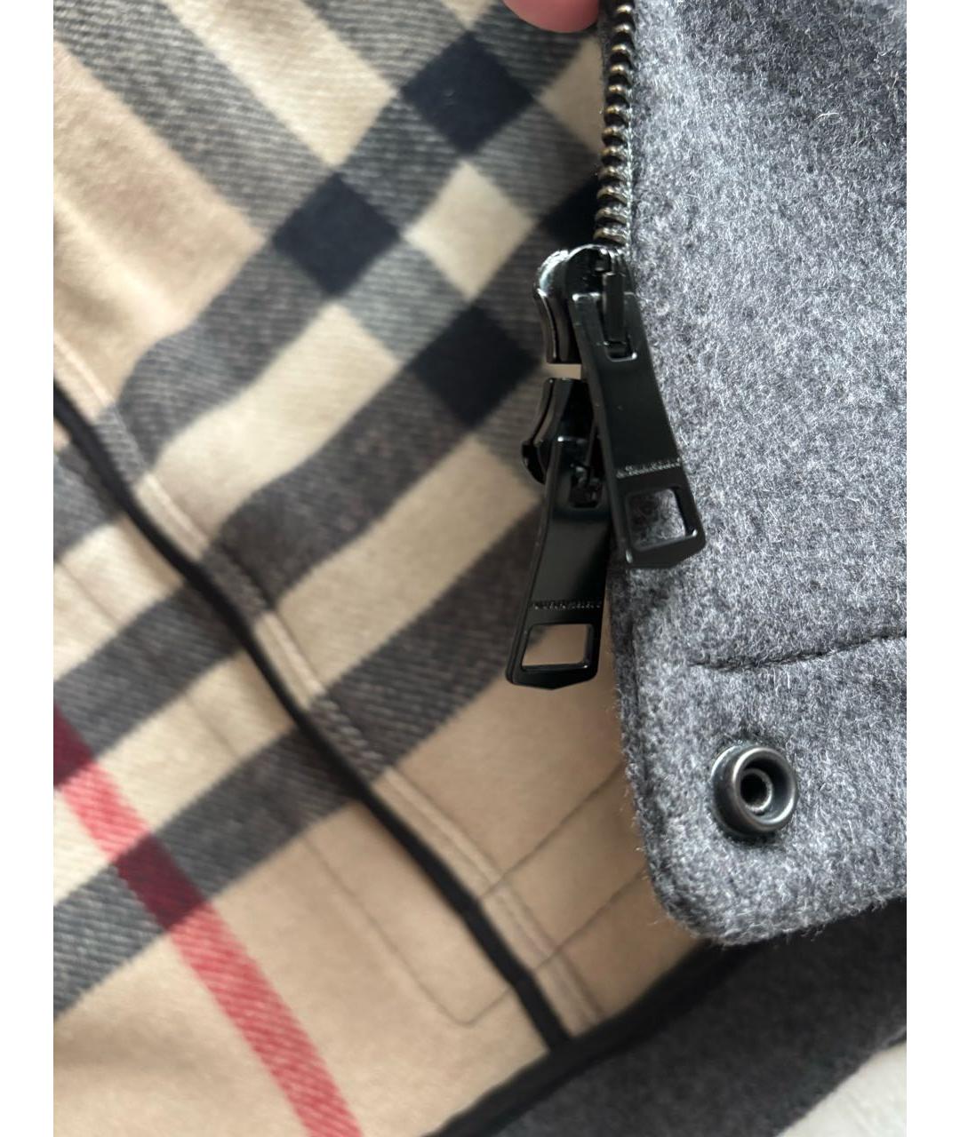 BURBERRY Серое шерстяное пальто, фото 7