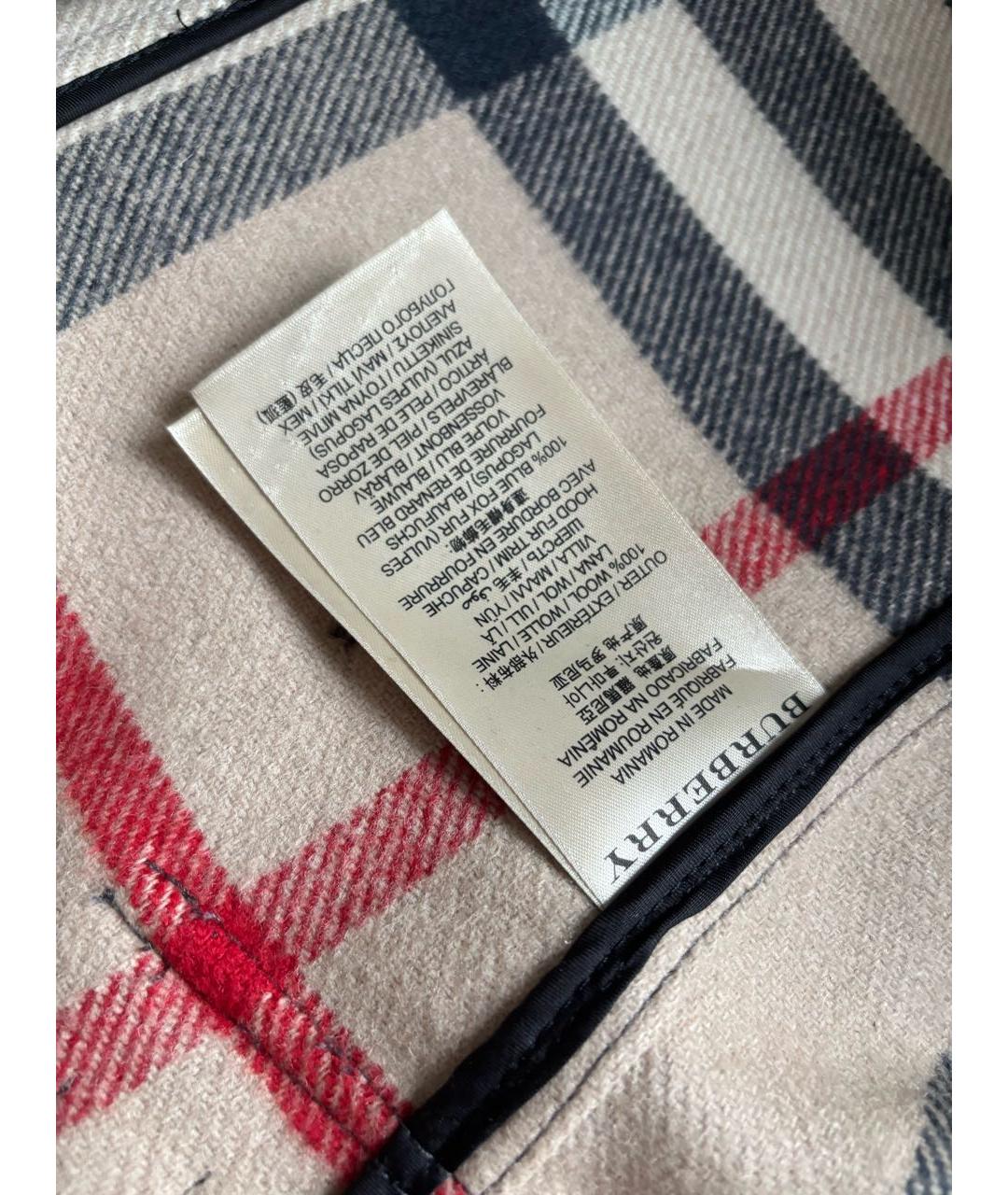 BURBERRY Серое шерстяное пальто, фото 6