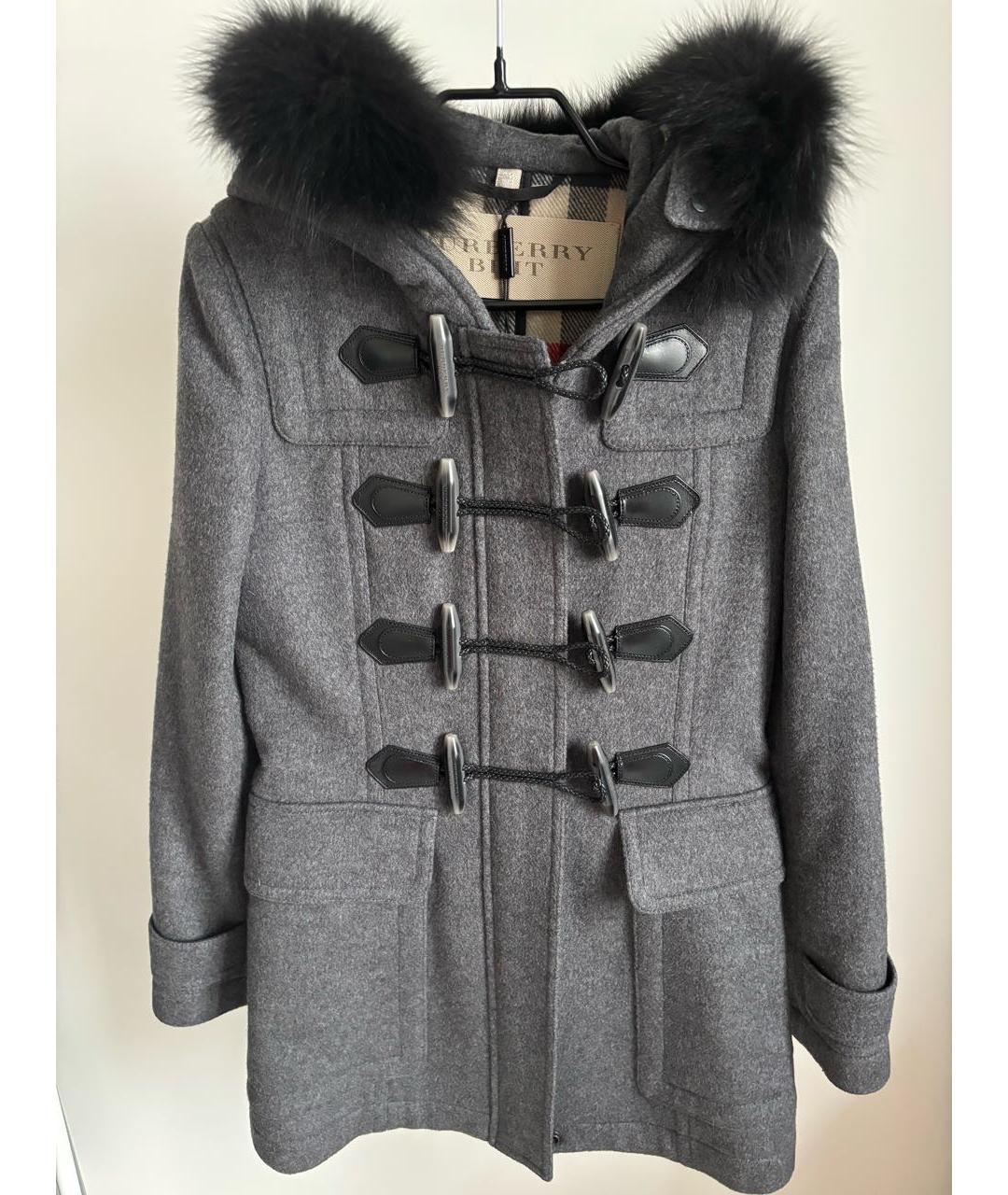BURBERRY Серое шерстяное пальто, фото 8