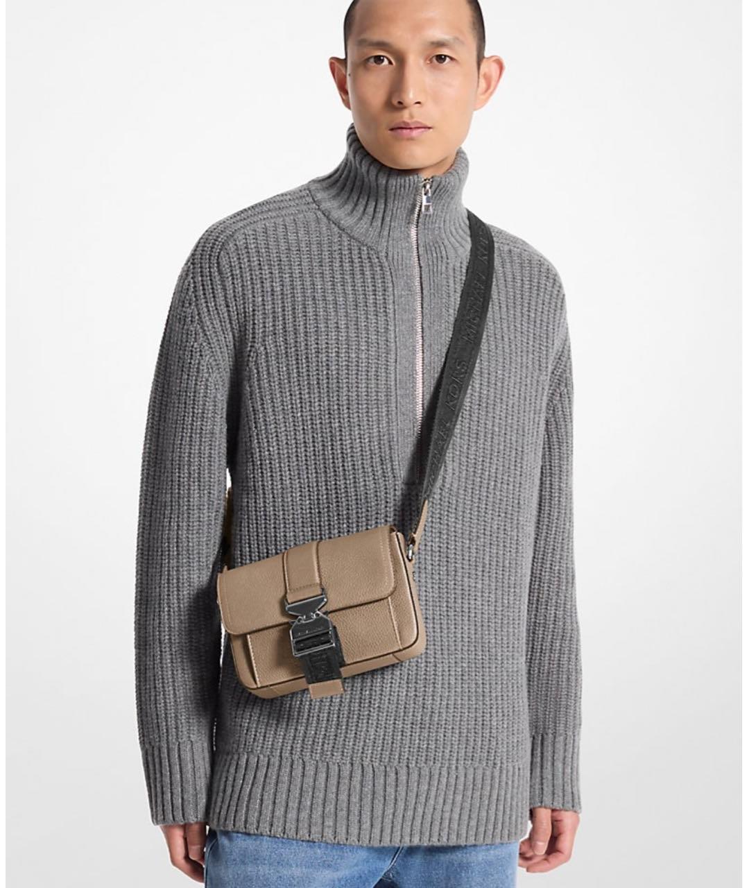 MICHAEL KORS Бежевая кожаная сумка на плечо, фото 2