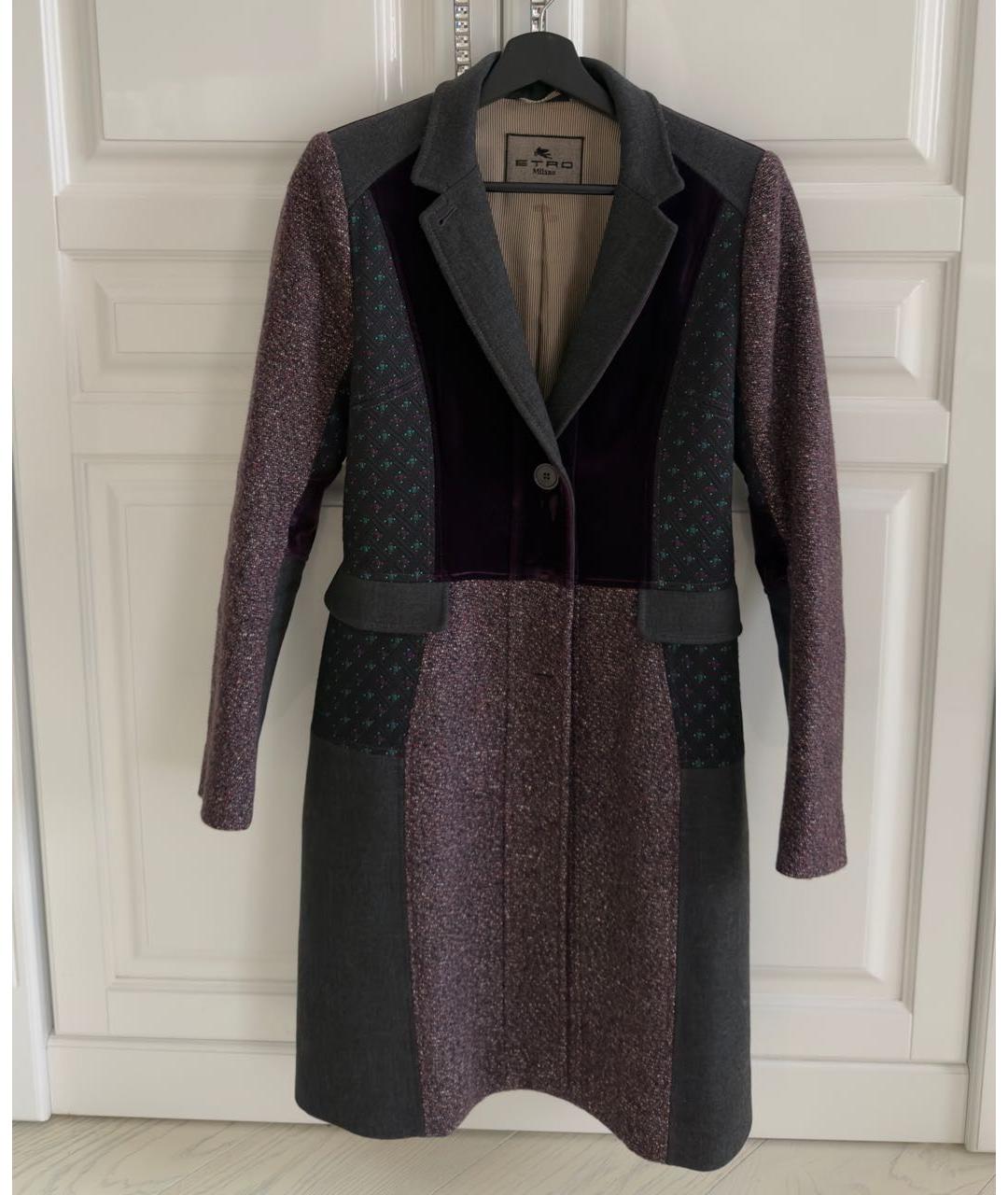 ETRO Фиолетовое шерстяное пальто, фото 8