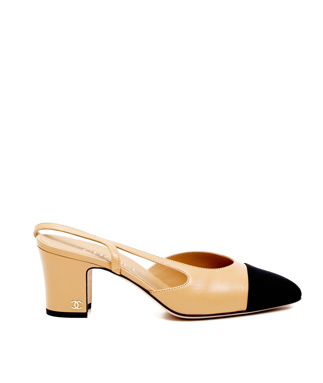 CHANEL Бежевые кожаные туфли, фото 8