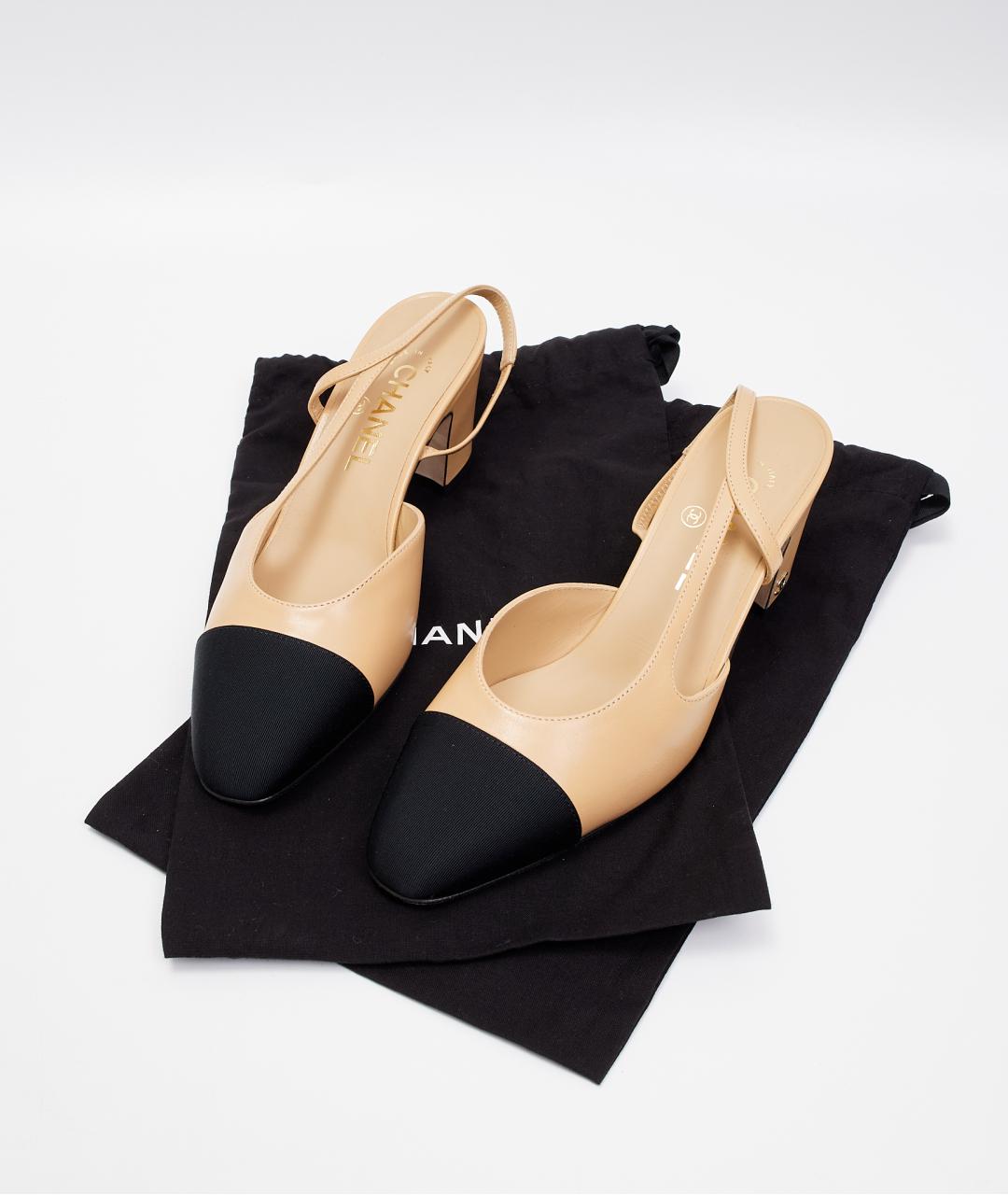 CHANEL Бежевые кожаные туфли, фото 7