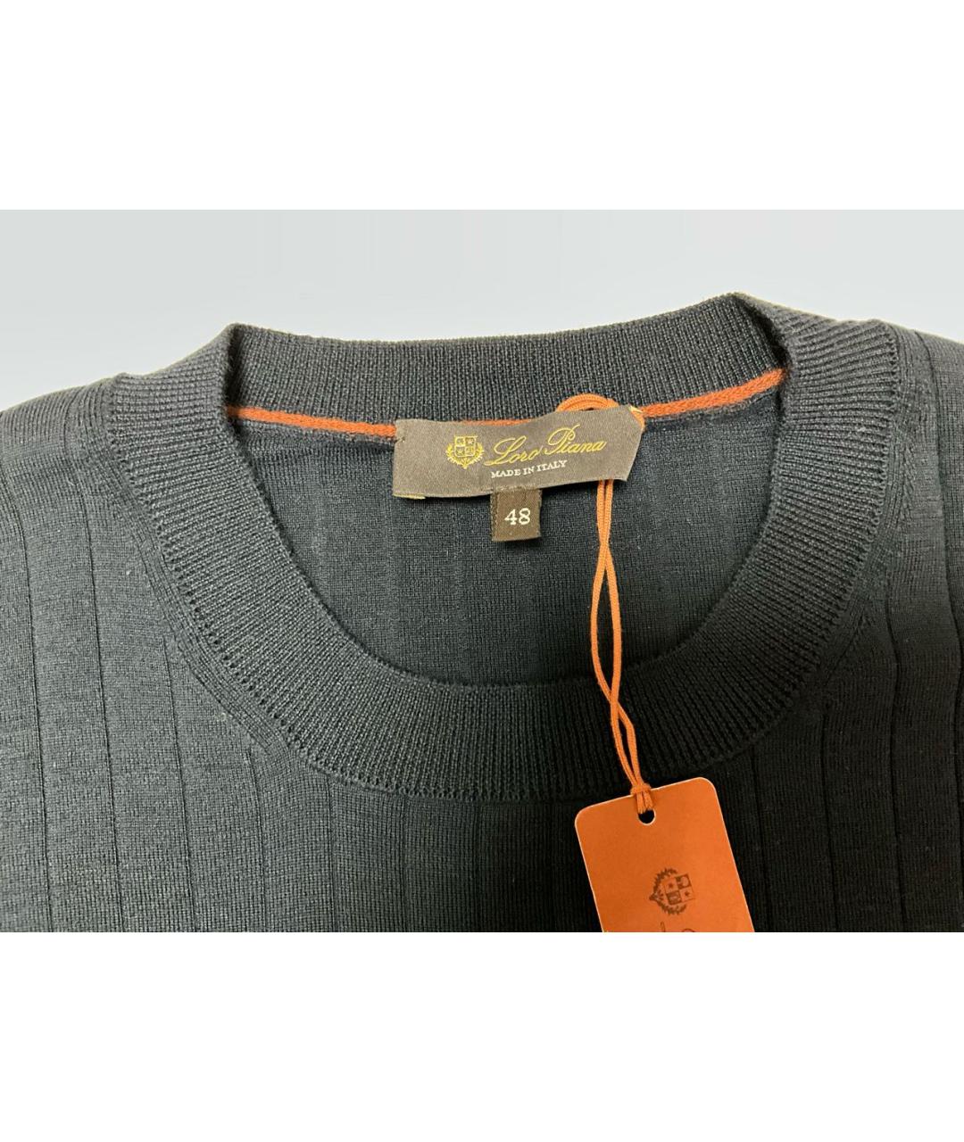 LORO PIANA Синий шерстяной джемпер / свитер, фото 3