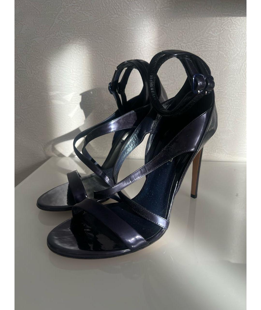 CASADEI Темно-синие кожаные босоножки, фото 3