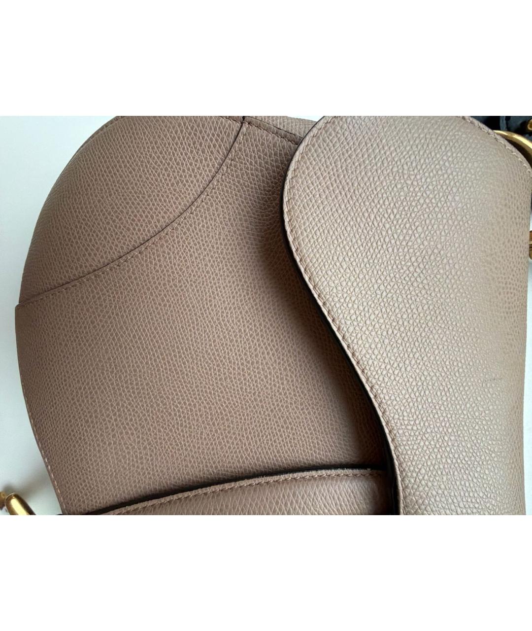 CHRISTIAN DIOR Бежевая кожаная сумка через плечо, фото 3
