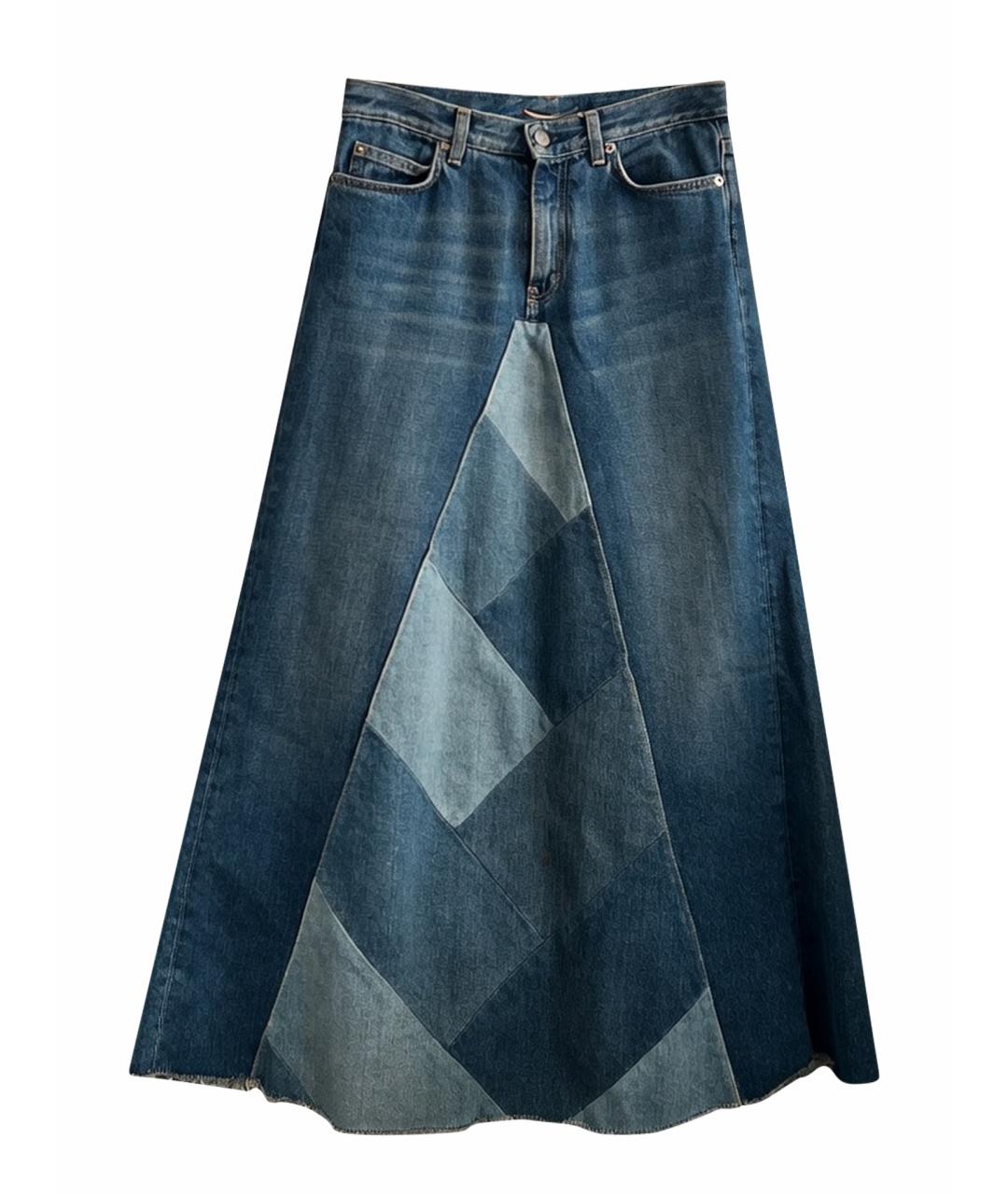 SAINT LAURENT Синяя деним юбка макси, фото 1